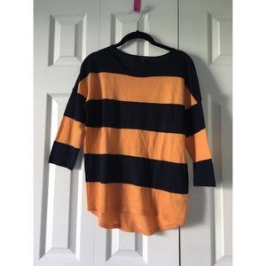 Orange and Navy Striped Sweater
